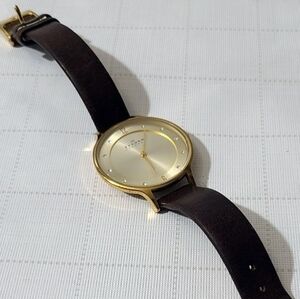 Skagen Anita Lille Denmark - Women's Watch with Brown Leather Strap